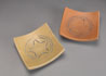 Square stoneware plate 17x17 cm [Sp 3-2] yellow matt glaze; [Sp 3-3] orange matt glaze. $55 per item
